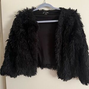 art class Fluffy Black Kids Jacket